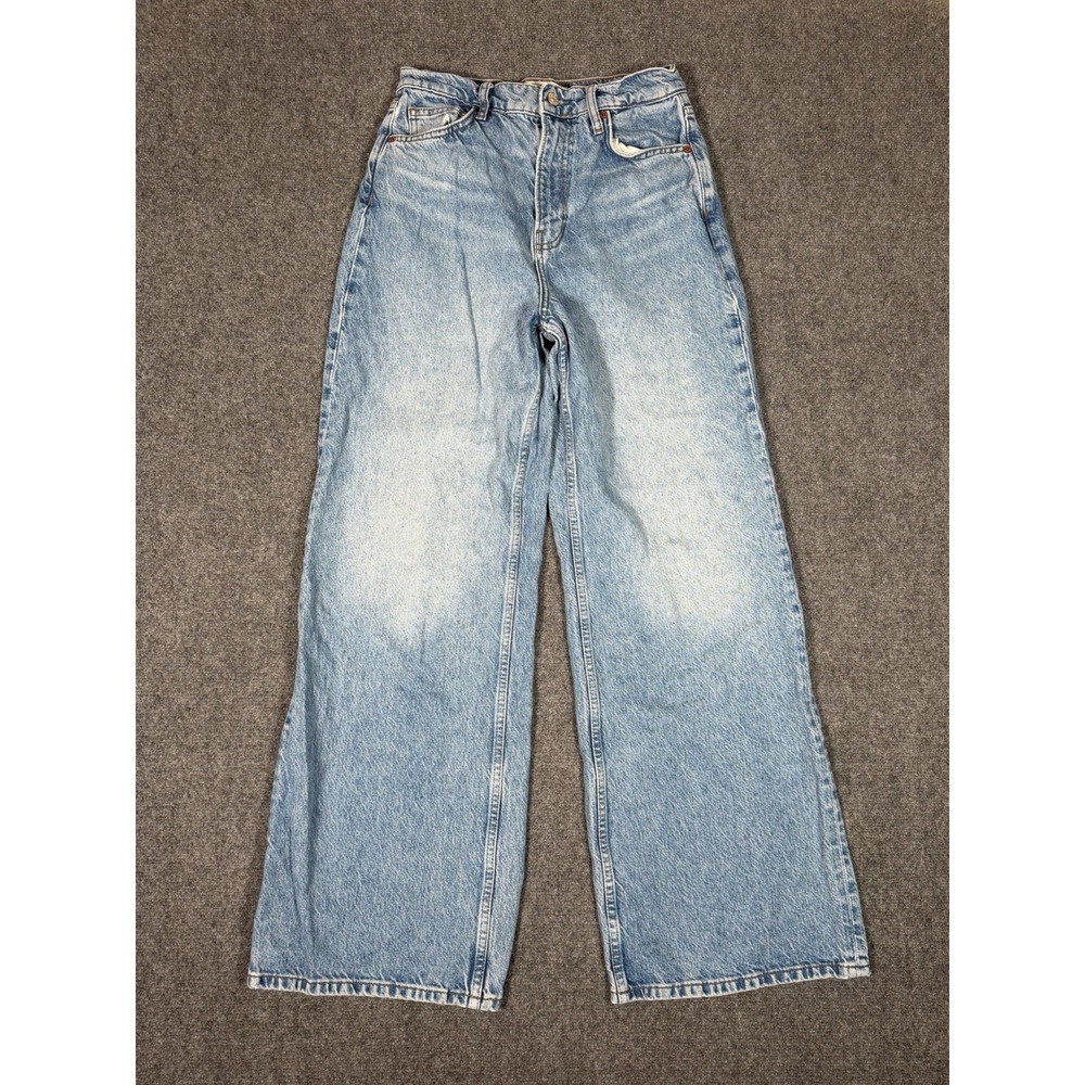 Reformation Cary High Rise Slouchy Wide Leg Jeans Womens 27 Light Wash